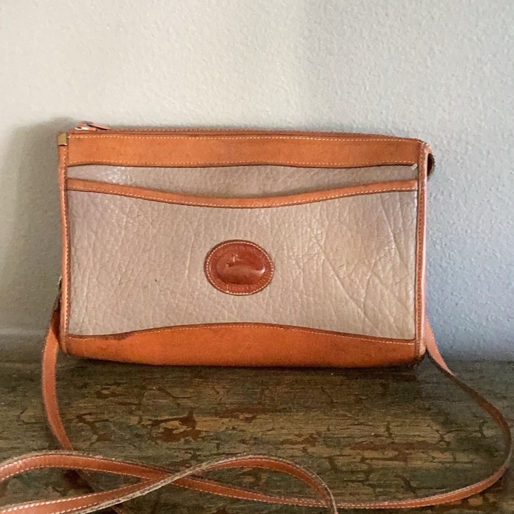 Dooney & Bourke Tan and Brown Vintage Crossbody Bag